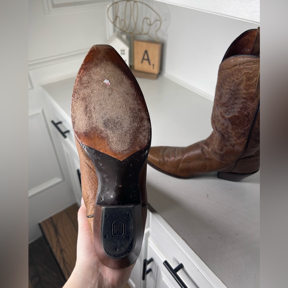 Dan Post Vintage Women’s Western Boots Size 11M Brown Leather Cowboy Boots - Picture 7 of 8